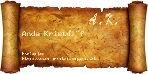 Anda Kristóf névjegykártya