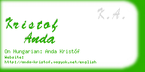kristof anda business card