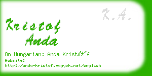 kristof anda business card